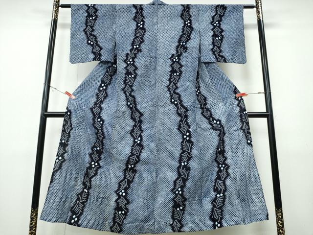 平和屋着物∴夏物 浴衣 有松鳴海絞り 松葉文 綿 逸品 CABH1505ng
