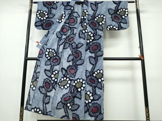平和屋着物∴夏物 浴衣 有松鳴海絞り 向日葵 綿 逸品 CABH1509ng
