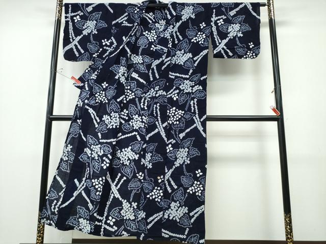 平和屋着物∴夏物 浴衣 有松鳴海絞り 紫陽花籬文 綿 逸品 CABH1512ng