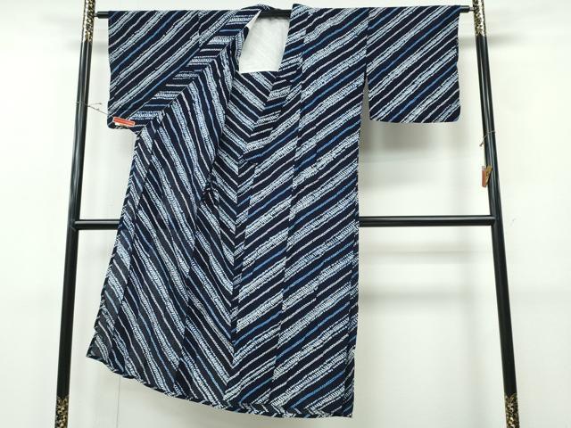 平和屋着物∴夏物 浴衣 有松鳴海絞り 斜線文 綿 逸品 CABH1513ng