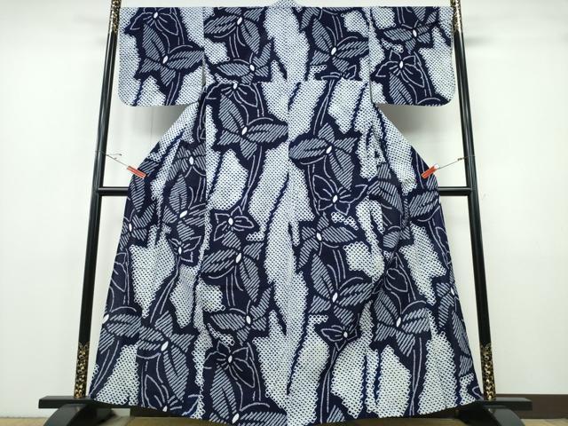平和屋着物∴夏物 浴衣 有松鳴海絞り 舞蝶文 綿 逸品 CABH1517ng