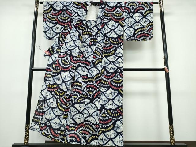 平和屋着物∴夏物 浴衣 有松鳴海絞り 青海波吉祥文 綿 逸品 CABH1518ng