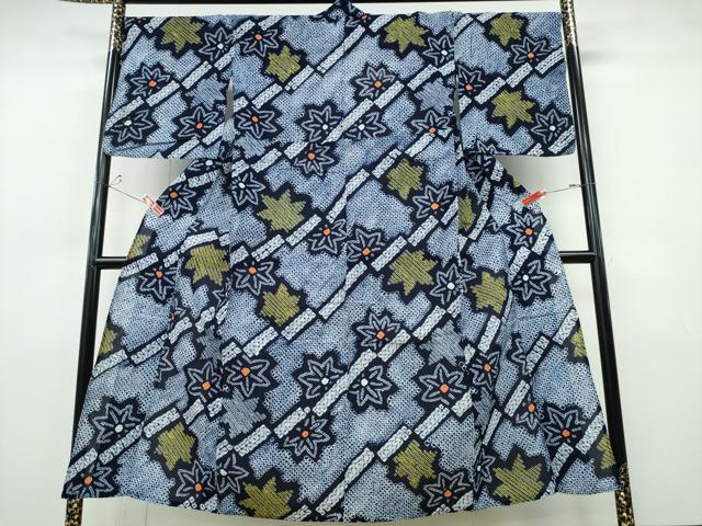 平和屋着物∴夏物 浴衣 有松鳴海絞り 枝葉文 綿 逸品 CABH1521ng