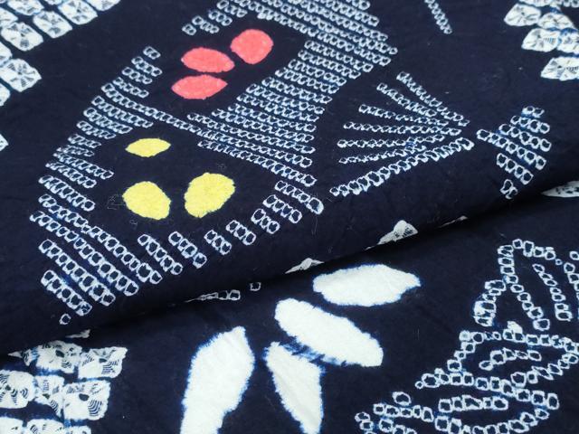 平和屋着物∴夏物 浴衣 有松鳴海絞り 番傘扇笹文 綿 逸品 CABH1525ng