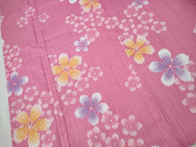 平和屋着物∴夏物 浴衣 撫子 綿 逸品 未使用 CABH1537ng
