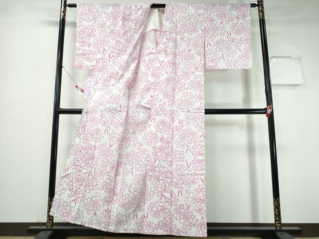 平和屋着物∴夏物 浴衣 注染 手縫い 薔薇 日本製 綿 逸品 CABH1542ng
