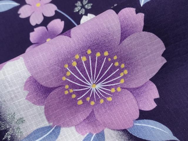 平和屋着物∴夏物 浴衣 綿紅梅 舞桜 ラメ 綿 逸品 CABH1546ng