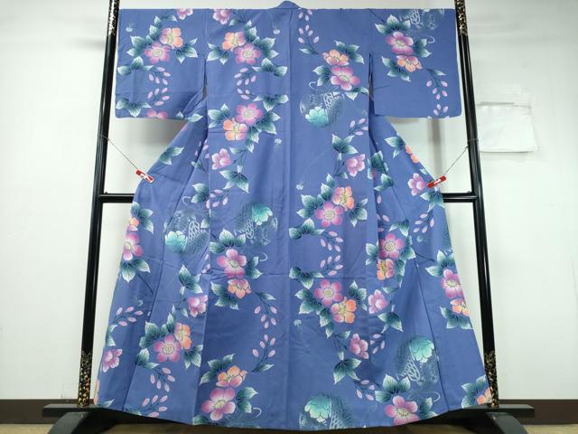平和屋着物∴夏物 浴衣 注染 舞花文 綿 逸品 CABH1548ng