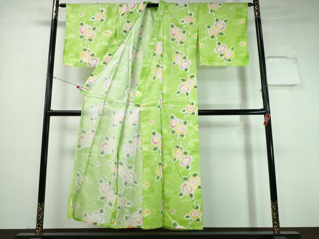 平和屋着物∴夏物 浴衣 綿紅梅 紫陽花 綿 逸品 CABH1555ng