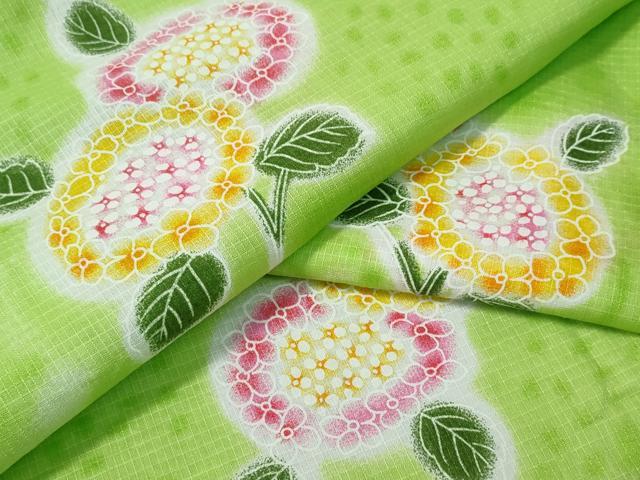 平和屋着物∴夏物 浴衣 綿紅梅 紫陽花 綿 逸品 CABH1555ng
