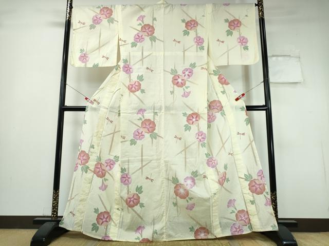 平和屋着物∴夏物 浴衣 綿紅梅 蜻蛉 朝顔籬文 綿 逸品 CABH1556ng