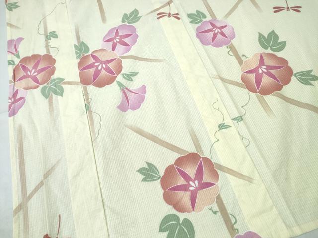平和屋着物∴夏物 浴衣 綿紅梅 蜻蛉 朝顔籬文 綿 逸品 CABH1556ng