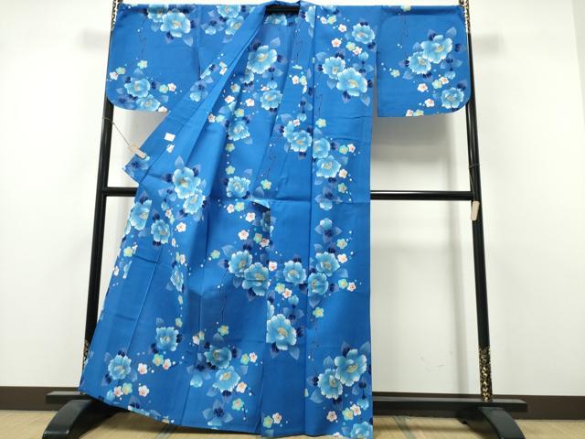 平和屋着物∴夏物 浴衣 注染 枝梅牡丹花文 日本製 綿 逸品 CABH1580ng