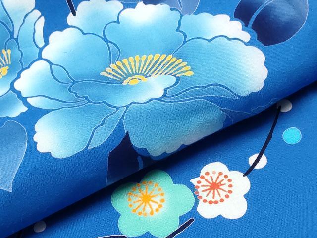 平和屋着物∴夏物 浴衣 注染 枝梅牡丹花文 日本製 綿 逸品 CABH1580ng