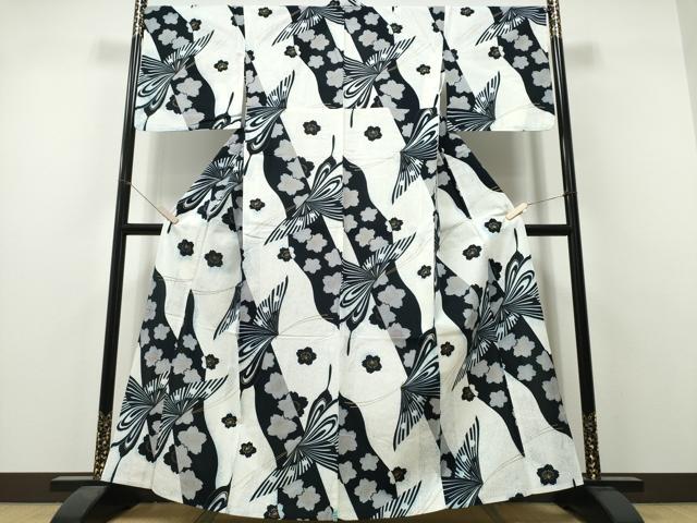 平和屋着物∴夏物 浴衣 舞蝶桜 金彩 綿 逸品 CABH1582ng