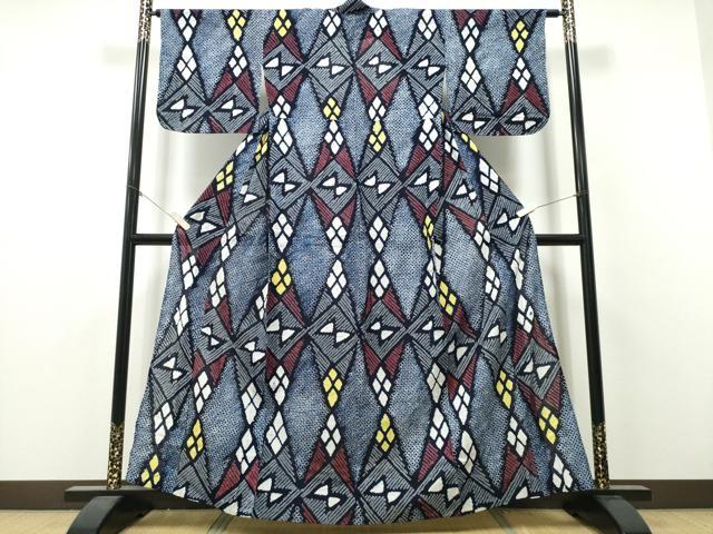平和屋着物∴夏物 浴衣 有松鳴海絞り 幾何学文様 綿 逸品 CABH1591ng