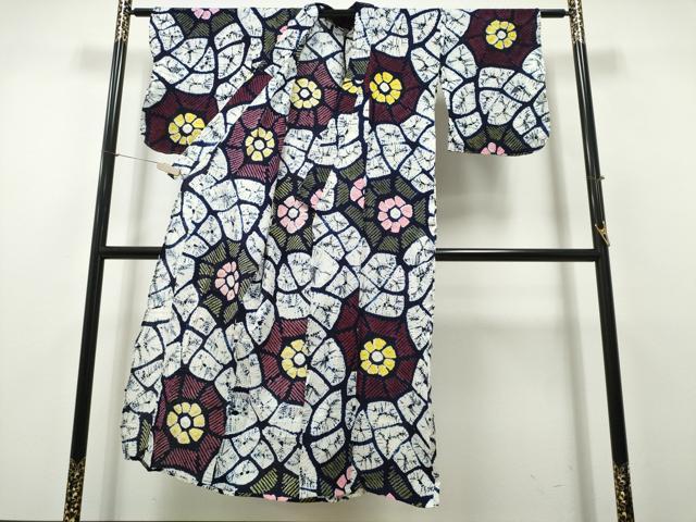 平和屋着物∴夏物 浴衣 有松鳴海絞り 石畳花文 綿 逸品 CABH1592ng