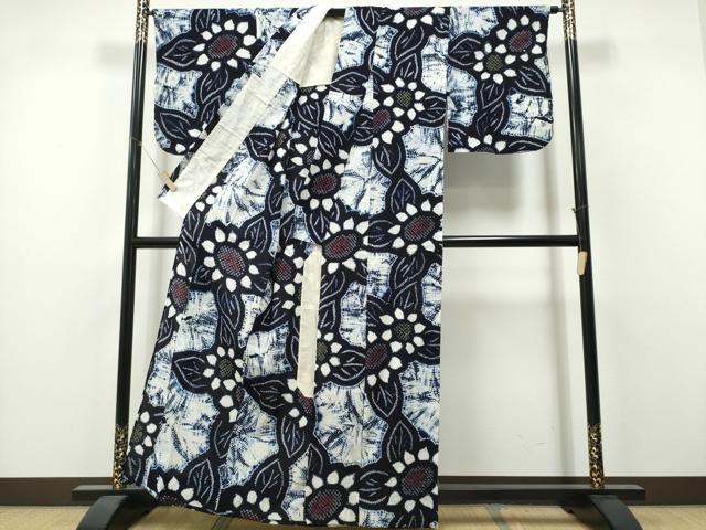 平和屋着物∴夏物 浴衣 有松鳴海絞り 向日葵 ひまわり 綿 逸品 CABH1595ng