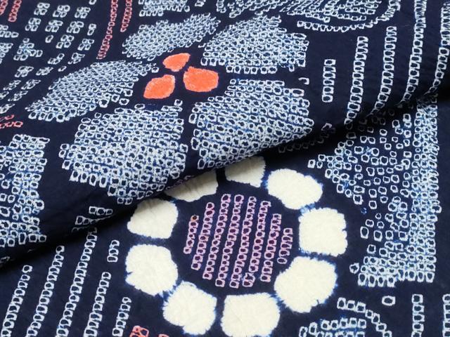 平和屋着物∴夏物 浴衣 有松鳴海絞り 吉祥花文 綿 逸品 CABH1596ng