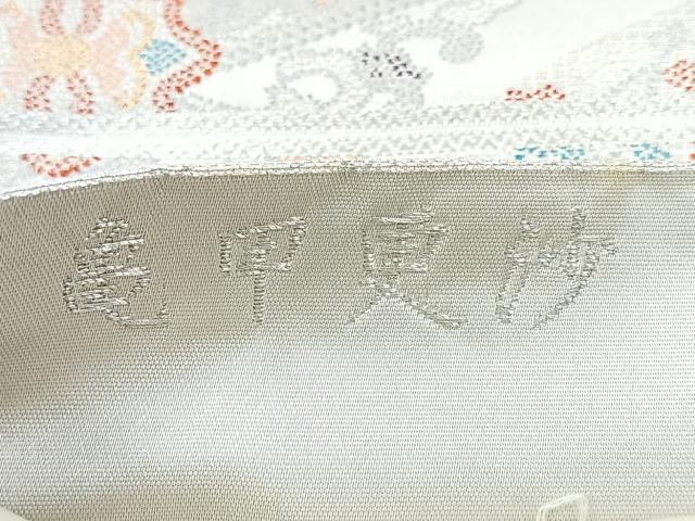平和屋着物◎六通柄袋帯 亀甲更紗 銀糸 正絹 逸品 CABH1601nb