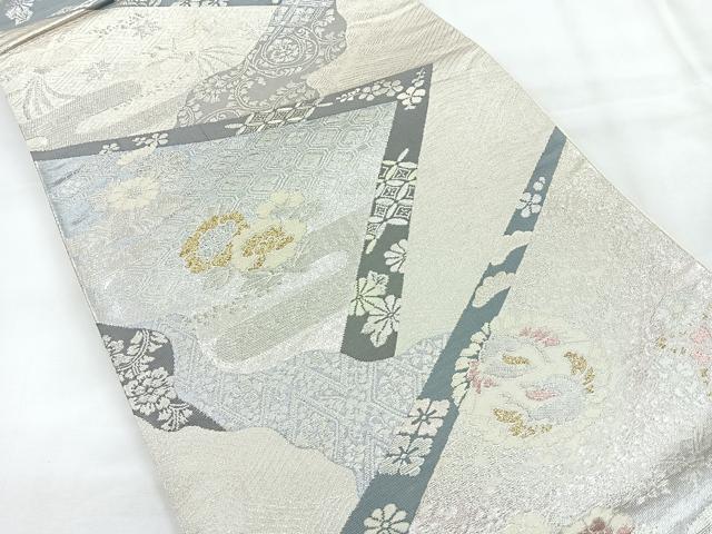 平和屋着物◎六通柄袋帯 切嵌花鳥文 金銀糸 正絹 逸品 CABH1602nb