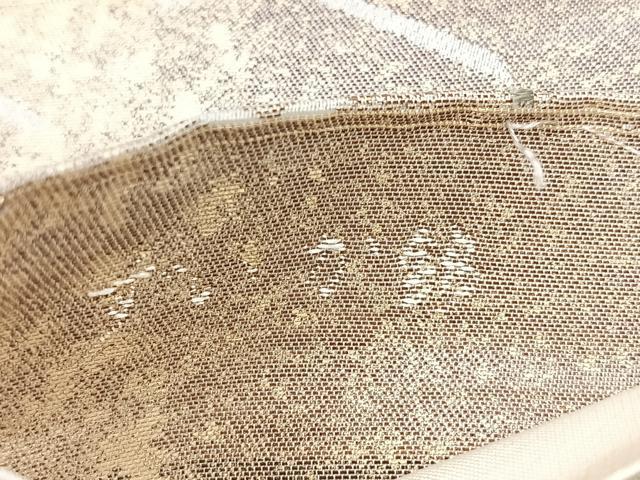 平和屋着物◎六通柄袋帯 ずいか錦 喜箒蝶舞文 金糸 正絹 逸品 CABH1612nb