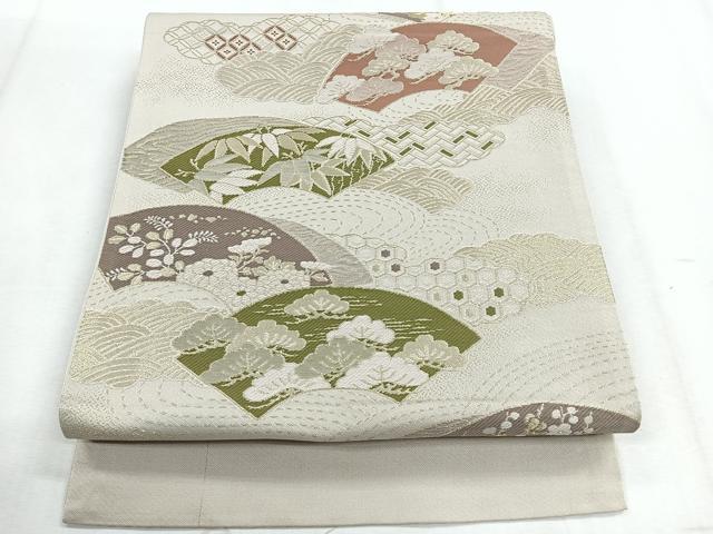 平和屋着物◎六通柄袋帯 唐織 地紙松竹梅 金糸 正絹 逸品 CABH1630nb