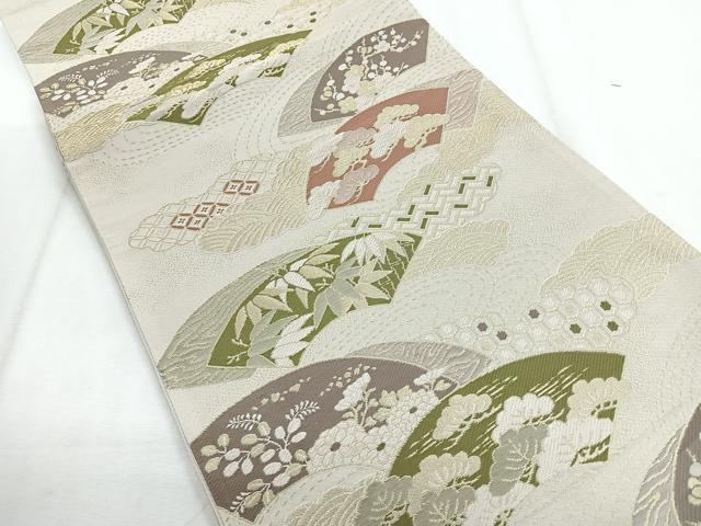 平和屋着物◎六通柄袋帯 唐織 地紙松竹梅 金糸 正絹 逸品 CABH1630nb