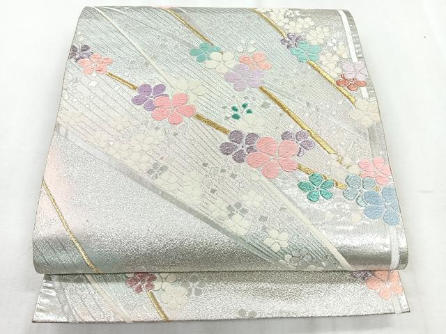 平和屋着物◎六通柄袋帯 舞花文 金銀糸 正絹 逸品 CABH1643nb