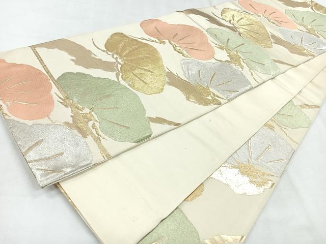 平和屋着物◎六通柄袋帯 松 金銀糸 正絹 逸品 CABH1658nb