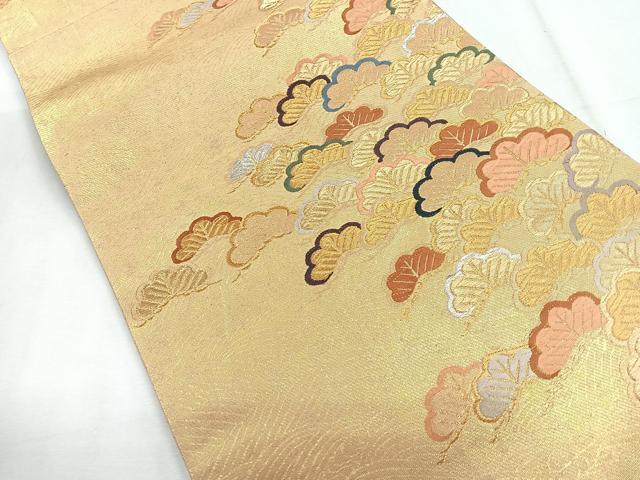 平和屋着物◎六通柄袋帯 流水松文 金銀糸 正絹 逸品 CABH1735nb