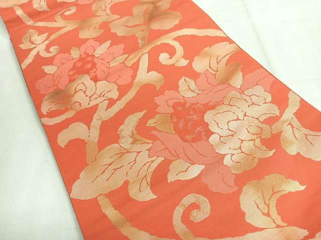 平和屋着物◎六通柄袋帯 草花文 正絹 逸品 未使用 CABH1747nb