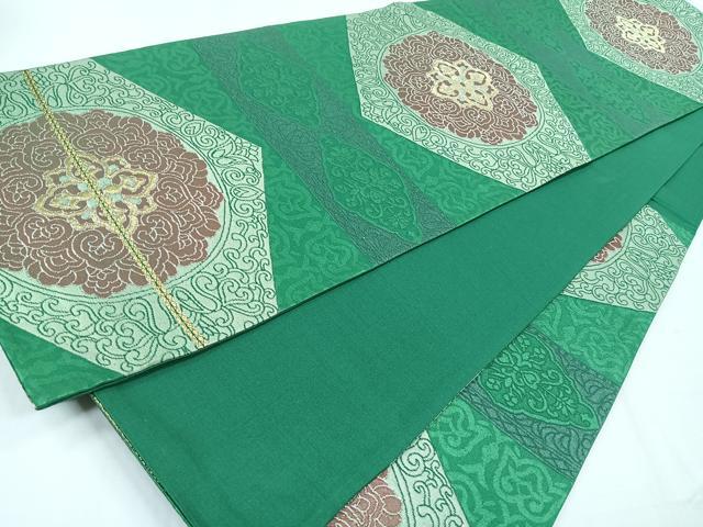平和屋着物◎六通柄袋帯 更紗花文 金銀糸 正絹 逸品 CABH1764nb