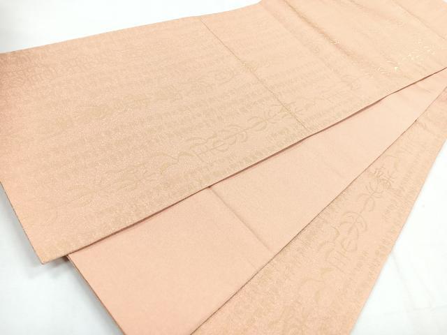 平和屋着物◎六通柄袋帯 文字文 金糸 正絹 逸品 未使用 CABH1768nb