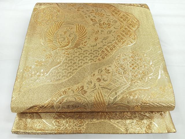 平和屋着物◎佐賀錦 六通柄袋帯 道長飛鳥文 金糸 正絹 逸品 CABH1789nb