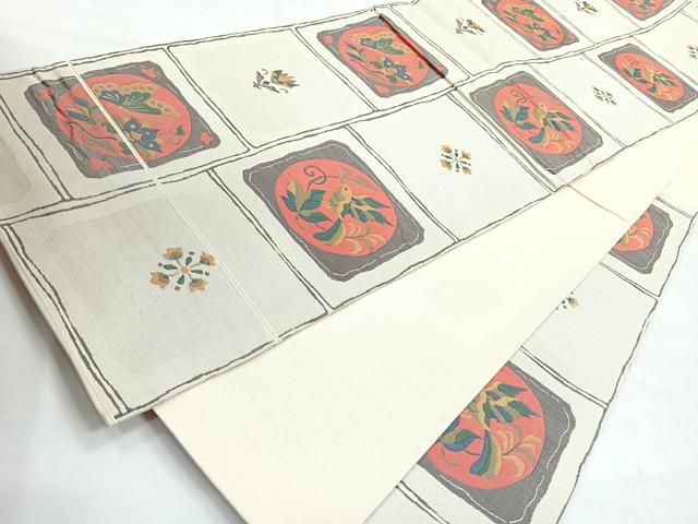 平和屋着物◎六通柄袋帯 花鳥舞蝶文 正絹 逸品 CABH1814nb