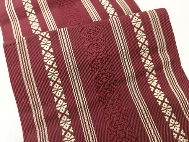 平和屋着物◎本場筑前博多織 半幅帯 献上 証紙付き 正絹 逸品 未使用 CABH1880nb