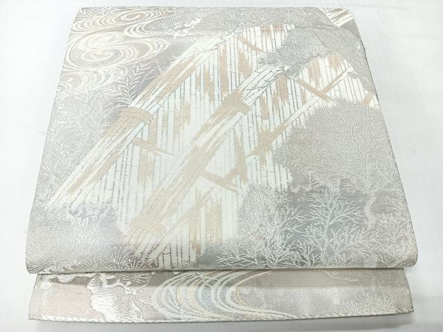 平和屋着物◎六通柄袋帯 京洛錦 光琳水松文 二重引箔 金銀糸 正絹 逸品 CABH1884nb