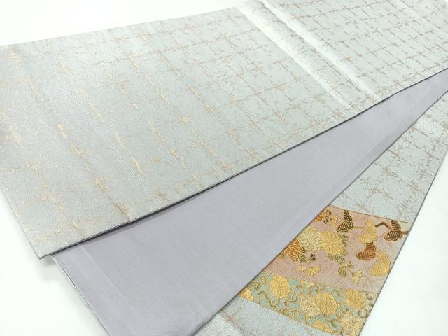 平和屋着物◎太鼓柄袋帯 切嵌花鳥文 金彩 正絹 逸品 CABH1925nb
