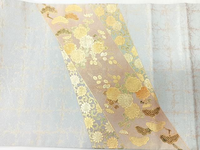 平和屋着物◎太鼓柄袋帯 切嵌花鳥文 金彩 正絹 逸品 CABH1925nb