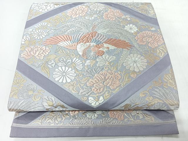 平和屋着物◎六通柄袋帯 唐織 花鳥文 金銀糸 正絹 逸品 CABH1929nb