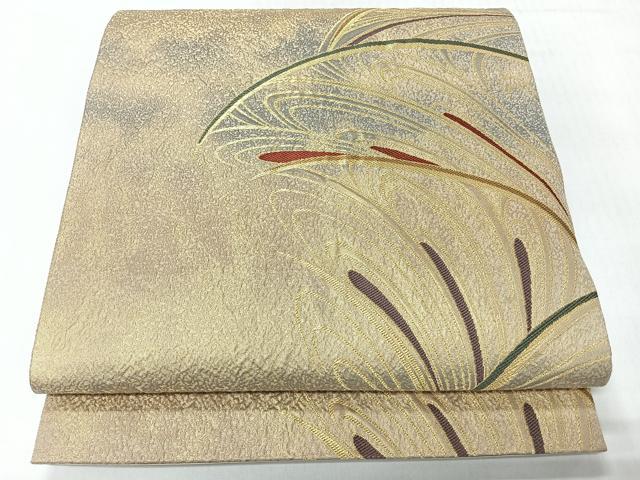 平和屋着物◎六通柄袋帯 抽象文 金糸 正絹 逸品 未使用 CABH1942nb
