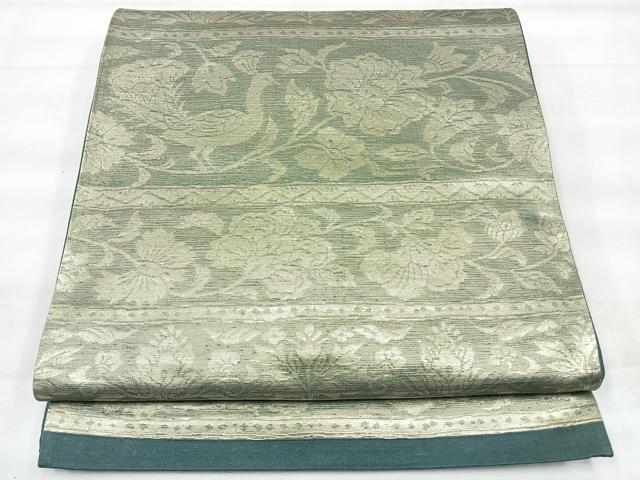 平和屋着物◎六通柄袋帯 更紗花鳥文 金糸 正絹 逸品 CABH1952nb