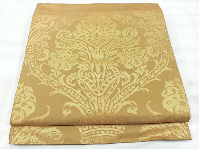 平和屋着物◎六通柄袋帯 花唐草文 金糸 正絹 逸品 CABH1954nb