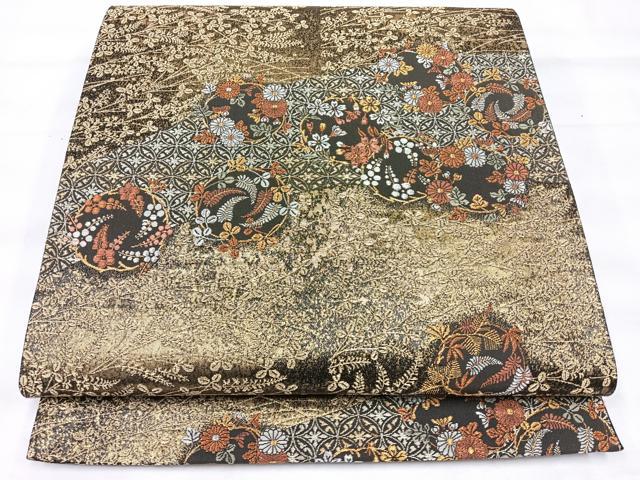 平和屋着物◎六通柄袋帯 春秋佳香文 金銀糸 正絹 逸品 CABH1977nb