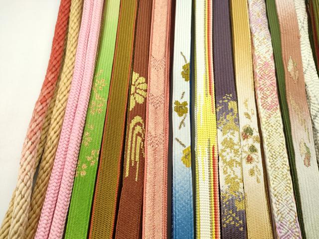 平和屋着物●和装小物 帯締め20本セット 高麗組 唐組 大和組 金銀糸 長尺あり 未使用あり 逸品 CABH2034ju