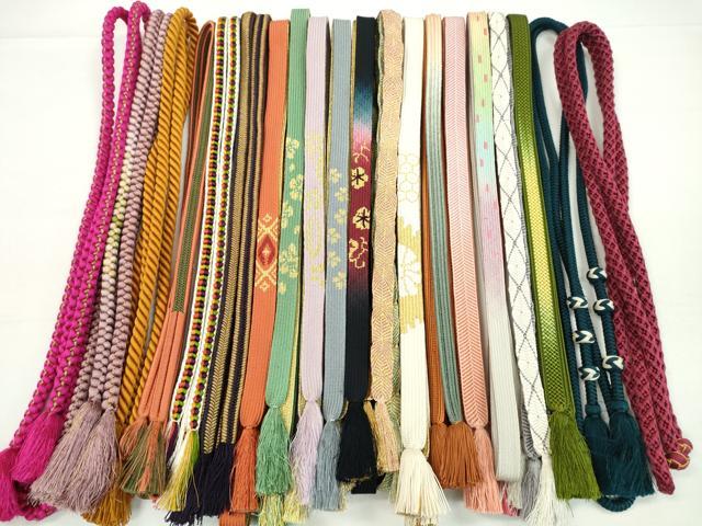 平和屋着物●和装小物 帯締め20本セット 高麗組 畝打組 冠組 唐組 笹浪組 礼装用 金糸 未使用あり 逸品 CABH2037ju