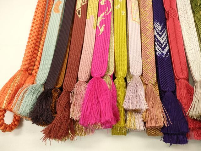 平和屋着物●和装小物 帯締め20本セット 高麗組 唐組 笹浪組 大和組 丸組 小田巻き 金糸 未使用あり 逸品 CABH2068ju