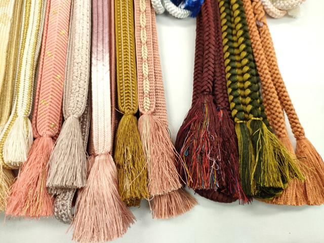 平和屋着物●和装小物 帯締め20本セット 高麗組 冠組 笹浪組 唐組 大和組 礼装 小田巻き 金糸 長尺 未使用あり 逸品CABH2080ju