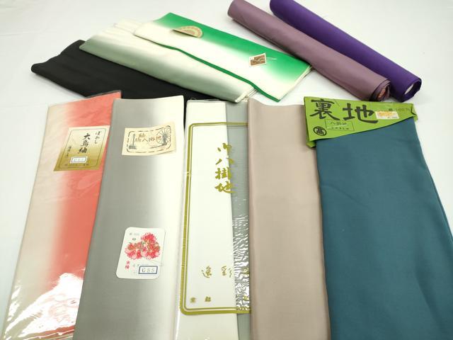 平和屋着物▼和装小物 八掛まとめて10点 暈し 色無地 紬地 高島屋扱い 全て正絹 未使用多数 逸品 CABH2101ju